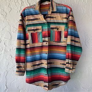 Vintage Southwestern Button Up Shirt Serape Desert